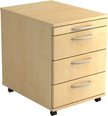 Produktbild von BARI 1606 BO - Rollcontainer Ahorn mit 3 Schüben Bogengriff Kunststoff