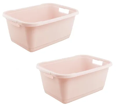 Produktbild von keeeper aenna 2x Wäschewanne, Stabiler Kunststoff, 52 l, Nordic Pink
