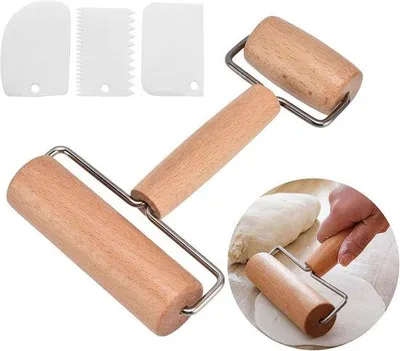 Immagine prodotto di Set di 5 mattarelli in legno con raschietto