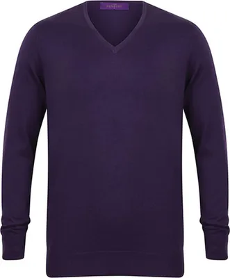 Produktbild von Henbury H720 | Lightweight V Neck Jumper - Farbe: Black - Größe: 4XL