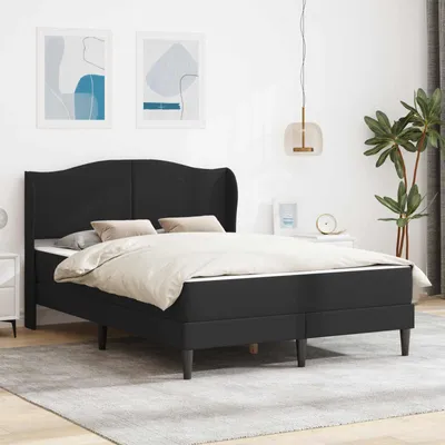 Produktbild von vidaXL Bettgestell mit Matratze Schwarz 120 x 190 cm Kunstleder