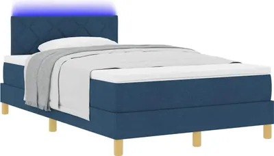 Produktbild von LED Boxspringbett mit LED-Lichtleisten Blau 120 x 200 cm Stoff
