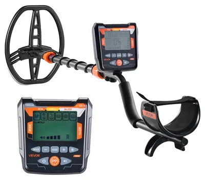 Productafbeelding van VEVOR metaaldetector voor volwassenen, 254 mm, professionele metaaldetector met 5 modi, zeer nauwkeurige goudzoeker, IP68 waterdichte zoekspoel met display, hoofdtelefoon, verstelbare lengte, geschikt voor het zoeken naar goud