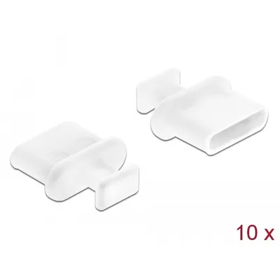 Image de DELOCK Staubschutz USB Typ-C Buchse m. Griff weiß 10 Stück
