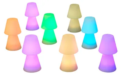 Obrázek produktu pro NewGarden LOLA 30 LED stolní lampa s dotykovým senzorem 20cm + RGB, dobíjecí baterie vnitřní a venkovní IP65