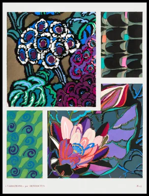 Image de Affiche 60 x 80 cm Fleurs Art déco v.14, Bénédictus Vintage pour le salon