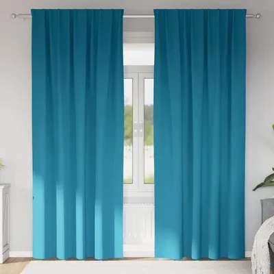 Zdjęcie produktu dla Firany blackout z kółkami 2 pcs Turkusowy 225 x 140 cm