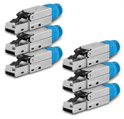 Produktbild von CAT8 CAT8.1 6x Netzwerk Stecker RJ45 Netzwerkstecker Werkzeuglos 2000 MHz Metall