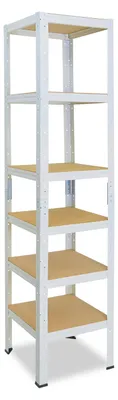 Image de shelfplaza HOME 230x60x60 cm Étagère charges lourde en blanc avec 6 étagères et une capacité de charge de 145 kg par étagère