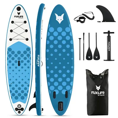 Immagine prodotto di FUXLIFE by FUXTEC SUP Board FX-SUP320eco grigio | Stand Up Paddle Board gonfiabile | 320 cm | 150 kg | Set con pompa e 3 pinne blau