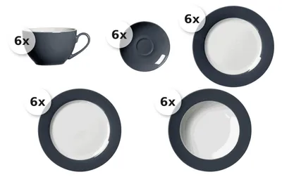 Produktbild von Kaffee- & Tafelservice 30 tlg. Doppio anthrazit