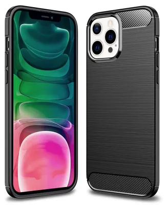 Immagine prodotto di NALIA Custodia Carbon Look per iPhone 13 Pro, Custodia cover in silicone nero Custodia Bumper