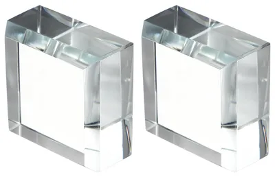 2er-Set Glas-Briefbeschwerer, klar, 40x40x19 mm