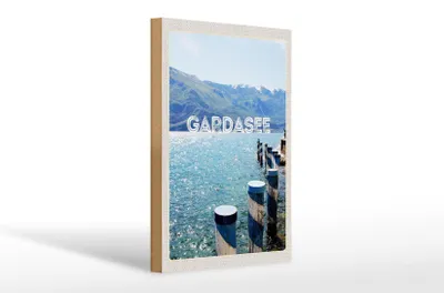 Produktbild von Holzschild Reise 20x30cm Gardasee Italien See Gebirge Reise