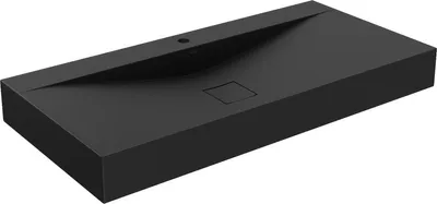Produktbild von Mexen Poli Waschbecken aus Konglomerat eine Öffnung 100 x 48 cm, Schwarz - 23021071