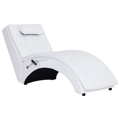 Produktbild von vidaXL Massage Chaiselongue mit Kissen Weiß Kunstleder