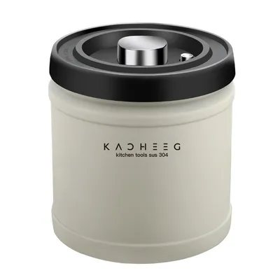 Produktbild von Kaffeebohnen Behälter mit Vakuumpumpe 1600ml, Edelstahl Aromadose luftdicht für Kaffee, Tee & Kakaopulver