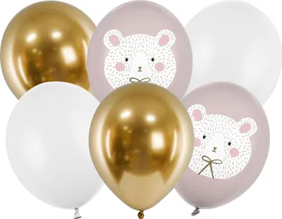 Image de Ballon Ø30cm "Ours polaire" | 6 pcs. - Mélange rose