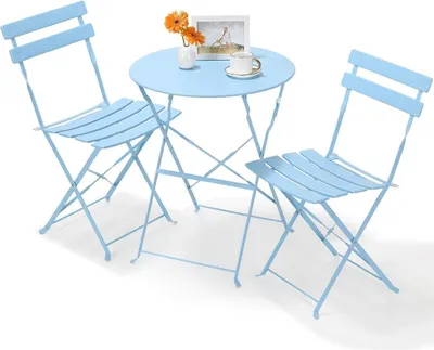 Obrázek produktu pro Zahradní nábytek bistro set kovový 3dílný skládací zelený