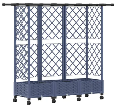 Immagine prodotto di vidaXL Fioriera rialzata con griglia per piante rampicanti e tetto, grigia, 164 x 40 x 127 cm, in PP
