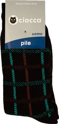 Obrázek produktu pro Pánské ponožky CIOCCA, pár teplých a měkkých krátkých ponožek z fleece, č. výrobku 662/1, velikost 40–45, 9 % polyamidu, 1 % Elastanu, 90 %.Polyakrylu