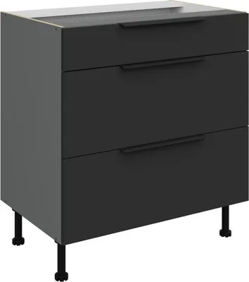 Produktbild von Unterschrank LUNARA – Breite 80 cm, Schwarz/Anthrazit