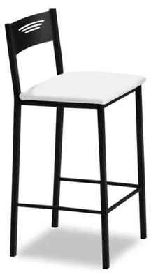 Productafbeelding van ASTIMESA - Hoge keukelstoelen met rugleuning - Zwart frame en zitting in [kleur]