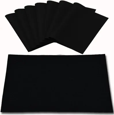 Produktbild von Tischsets aus Stoff, 8 Stück, Leinentyp, Stoff, maschinenwaschbar, Platzsets, hitzebeständig, knitterfrei, Dickes Polyester, Küchen-Tischsets für Esstisch (schwarz)