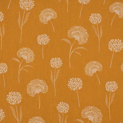 Produktbild von Dekostoff Meterware Leinenlook Elegant Dandelion gelb natur 1,40m