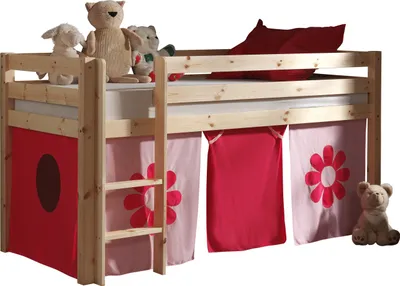 Produktbild von Spielbett >PINO< in Kiefer massiv natur lackiert - 210x114x106 (BxHxT)