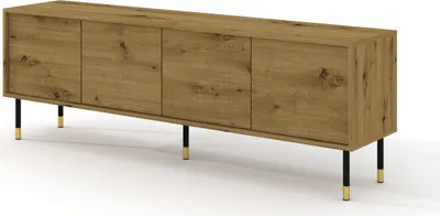Obrázek produktu pro TV skříňka SHERWOOD 4D 180 cm ARTISAN OAK frézovaná čela MDF nízká deska na nožičkách příborník komoda Hi-Fi stolek TV stolek