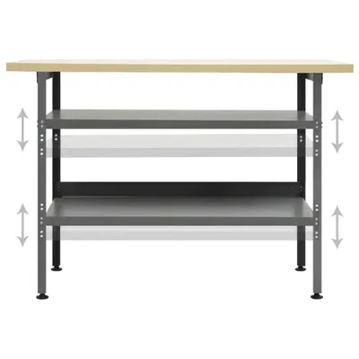 Zdjęcie produktu dla vidaXL Stół warsztatowy szary 120×60×85 cm stalowy