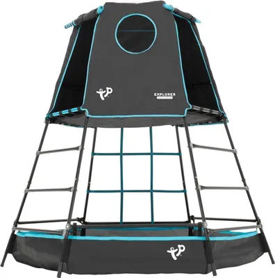 Image de Aire de jeux métal EXPLORER TOUR - tapis explorer - hublot - piscine à balles - kit d'ancrage h201 cm
