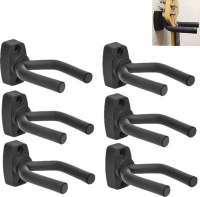 Productafbeelding van Gitaarwandhouder – Set van 6 wandhaken voor gitaren, basgitaren en ukelele's