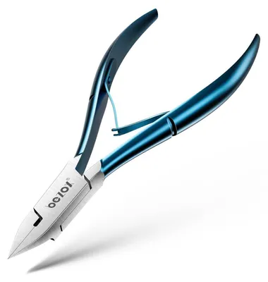 Image de Coupe-ongles pour ongles épais, avec lame droite et ouverture large, en acier inoxydable, de couleur bleue