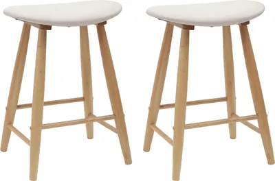 Immagine prodotto di vidaXL Sedie da pranzo 2 pezzi Naturale 46 x 37 x 63 cm Legno di gomma massiccio