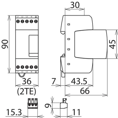 Obrázek produktu pro DEHN DEUTSCHLAND DEHN ÜS svodič DEHNrail M 255V 953405 4pólový s kontaktem FM 953405