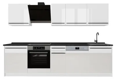 Imagen del producto de Mueble de cocina Vicco R-Line Blanco alto brillo/Blanco 280 cm encimera Antracita, Model 66417