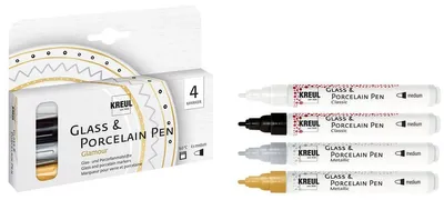 Productafbeelding van KREUL 16431 KREUL Glas- en porseleinpen, set van 4, "Glamour"