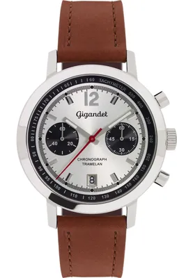 Produktbild von Gigandet Quarzuhr Chronograph Edelstahl Lederband Silber Tramelan - G10-004