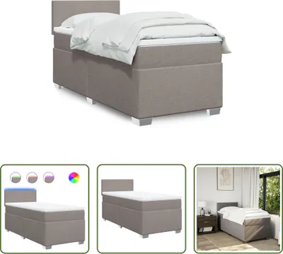 Produktbild von The Living Store Boxspringbett mit Matratze Taupe 90x200 cm Stoff