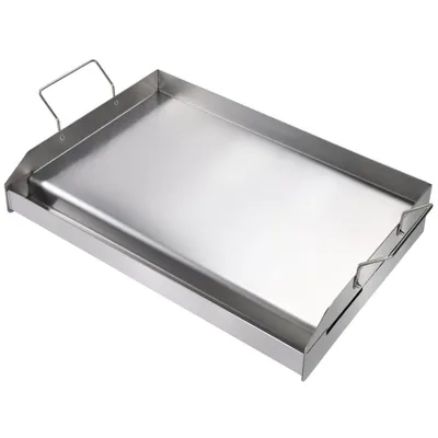 Obrázok produktu pre Grilovacia doska z nehrdzavejúcej ocele 430 58,7 x 39,5 x 9,9 cm - Univerzálna grilovacia doska s hrúbkou 2 mm - Grilovacia doska na vonkajšie grilovanie s rukoväťou pre plynový gril, gril na drevené uhlie a elektrický gril - Vysokokvalitné príslušenstvo