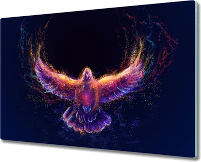 Produktbild von Coloray Schneidebrett Herdabdeckplatte 80x52 cm Kochplattenabdeckung Hackbrett Küchenbrett - Tier Vogel