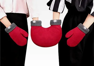 Produktbild von 3-Teilige Winterhandschuhe für Paare - Dicker, Warmer Handschuh, Tunnelhandschuhe, Weihnachtshandschuhe für Liebhaber (Schwarz, Einheitsgröße)