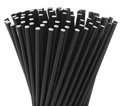 Produktbild von Jumbo Papierstrohhalme Ø8 mm Schwarz 100 Stück
