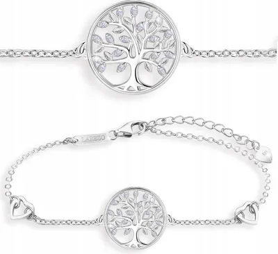 Produktbild von Silberarmband Lebensbaum Glücksbaum mit Zirkonia 925 SILBER