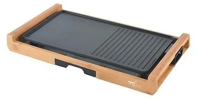 Obrázek produktu pro Melchioni Elektrický gril bambus černý 1800W odnímatelné nepřilnavé desky 43x23mm