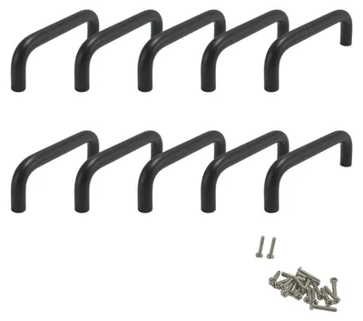 Stangengriffe 10er-Pack, schwarz, Lochabstand 96 mm, Alu
