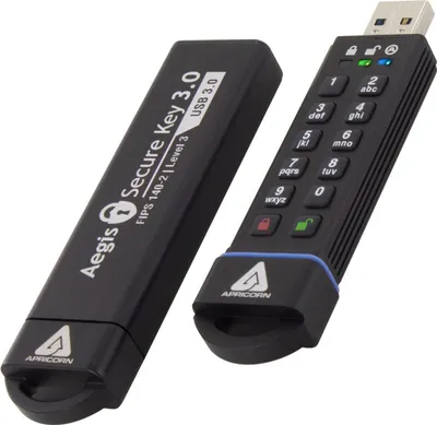 Produktbild von Apricorn 30 GB Aegis Secure USB 3.0 Flash Drive, schwarz