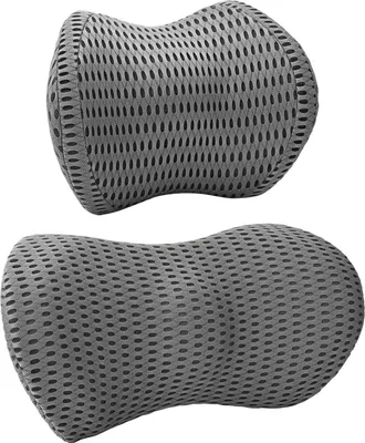 Image de vidaXL Coussin pour la nuque et le dos, gris, mousse viscoélastique, 47 x 24 x 12 cm